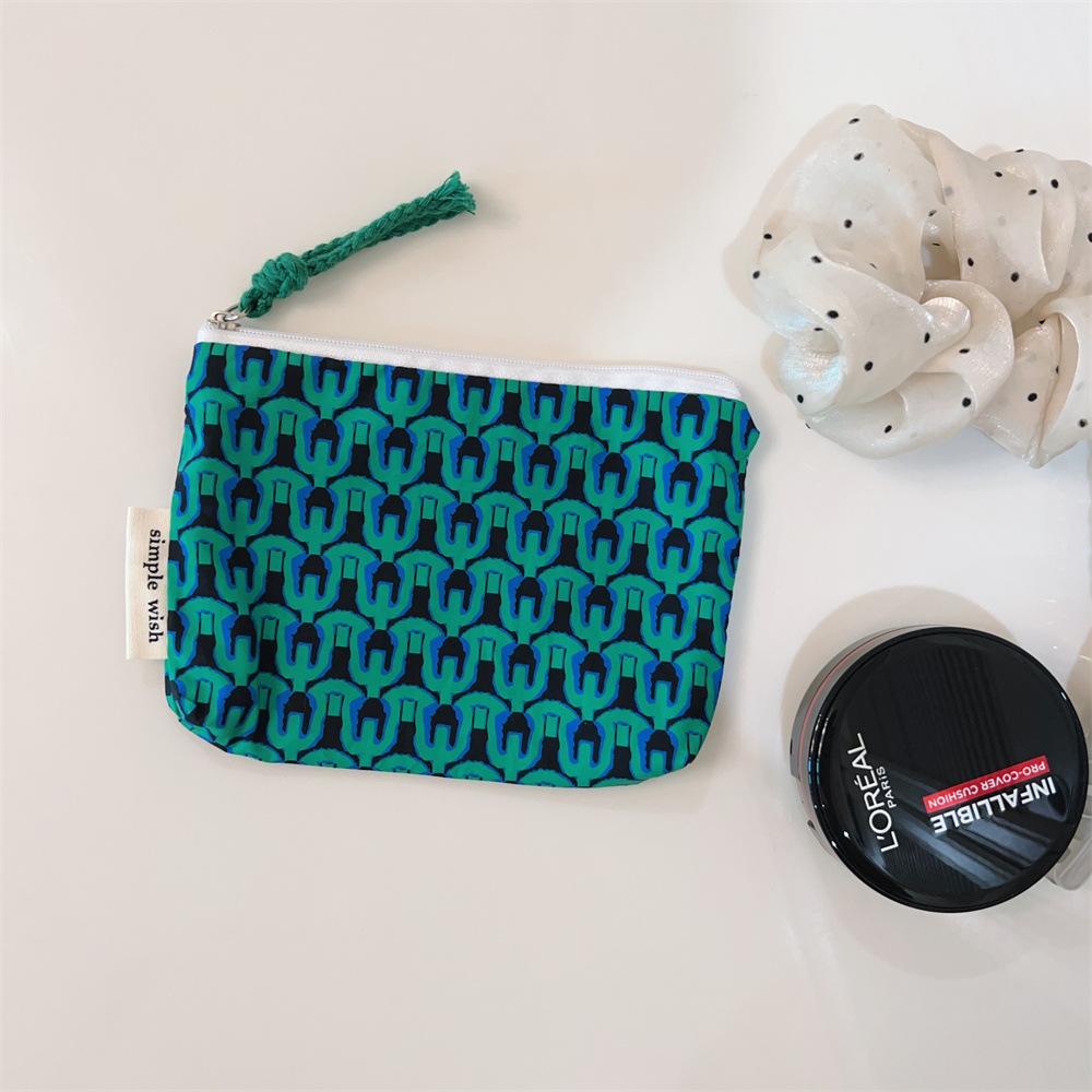 Cotton Change Bag Floral Mini Cotton Bag Card Bag Air Cushion Lipstick Storage Bag Convenient
