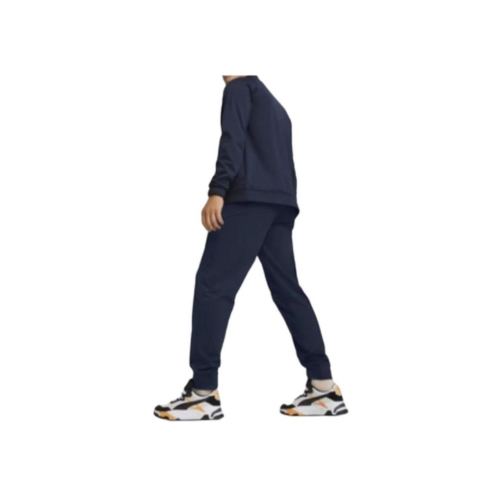 Puma Power Poly Tracksuit Letter Logo Print Stand Collar Zip Jacket Cuffed Pants Casual Sports Set Men Tracksuit Navy-Blue 681296-14
