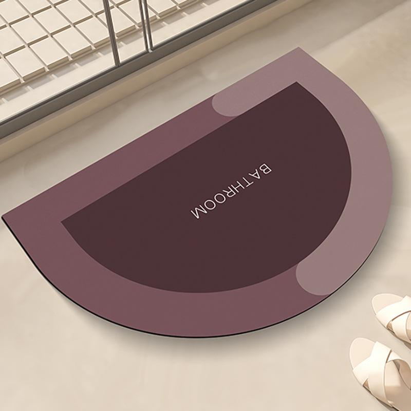 

Полукруглый впитывающий коврик из диатомовой грязи для ванной комнаты, нескользящий коврик для ног у входной двери в туалет, бытовой быстросохнущий ковер для туалета 40X60cm 15.7X23.6in