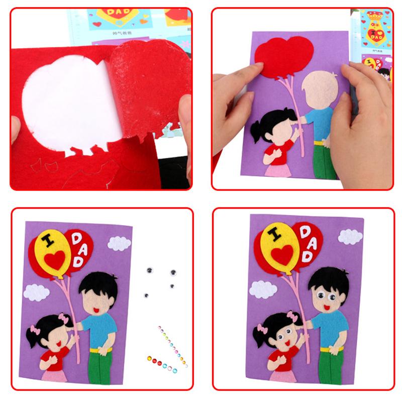Kids DIY Handmade Material Kit Kids Play Arts Crafts Kindergarten Father's Day Gift Birthday Gift Greeting Card Children Educational Toy