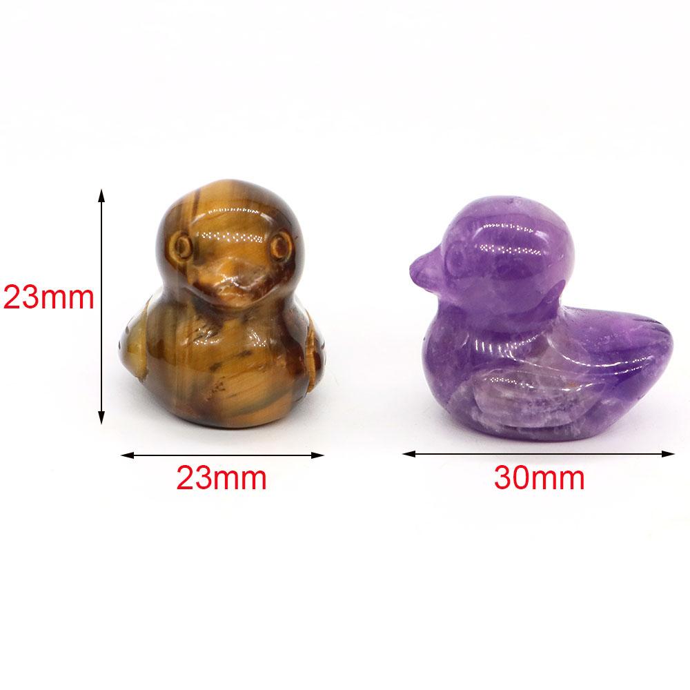 1.2" Little Duck Statue Natural Stone Reiki Healing Crystal Amethyst Tiger Eye Animal Figurine Gemstones Crafts Home Decor Gifts