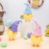 Easter Plush Chick Doll Ornament with Colorful Wizard Hat Glitter Egg Surface Yellow Plush Decoration Desktop Bookshelf Holiday Seasonal Decor