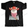 New Arrived Unisex Tshirt Summer Rodeo Cat Art Print Cowboy Cat Childrens Art Cats In Clothes Funny Cat Drop Shipping Tshirt