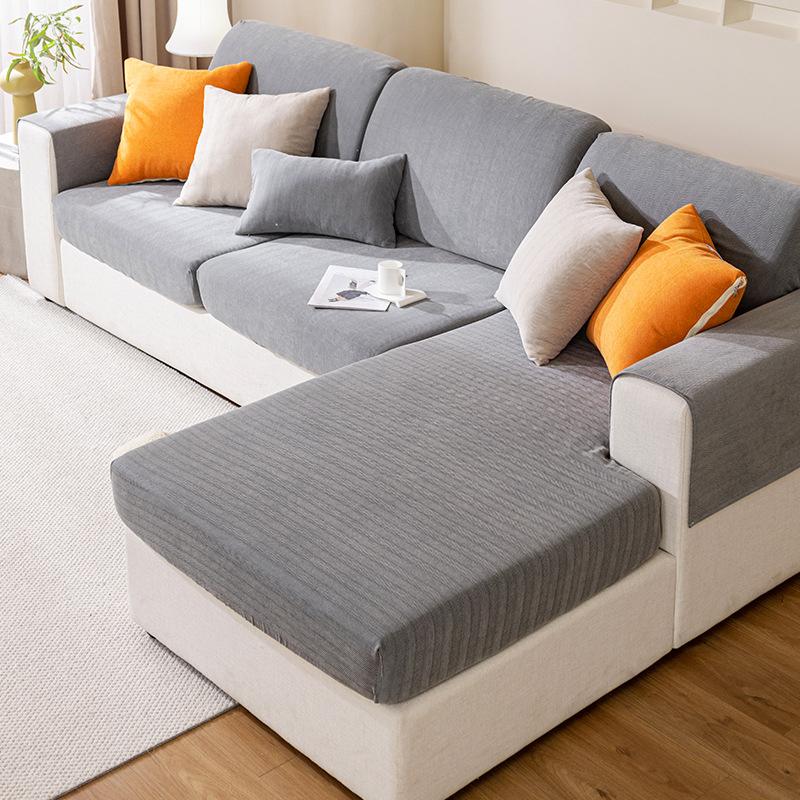 Super Soft Chenille Sofa Seat Cushion Cover For Living Room Plush Sofa Covers Stretch L Shape Corner Armchair Sofa Slipcover