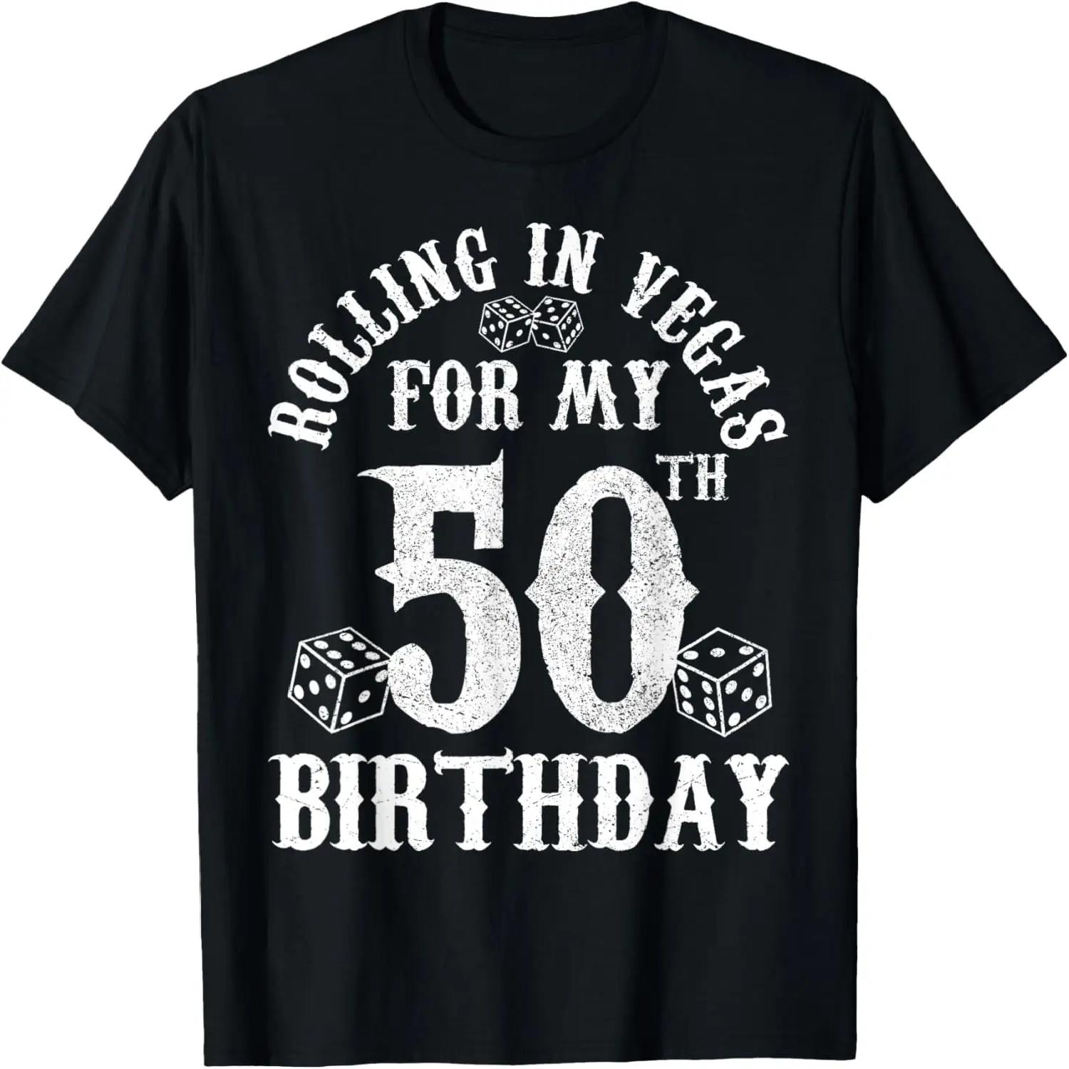50th Birthday Las Vegas Trip Rolling Dice Gambling Gift T-Shirt XXXXXL разноцветный