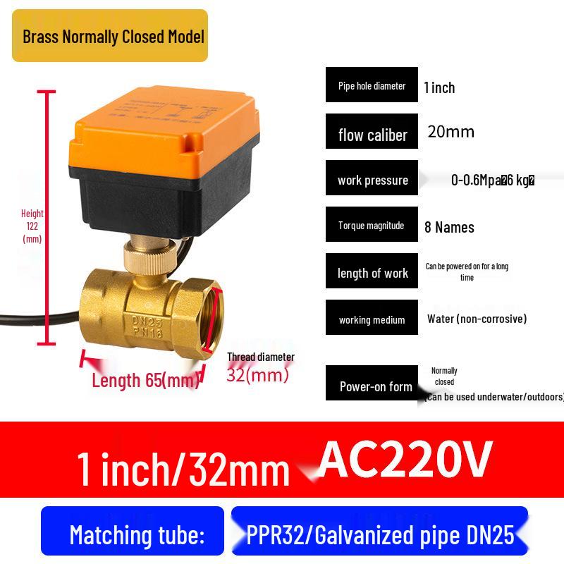 Mini Electric Ball Valve: Two-Way Threaded, Underwater & Waterproof, 220V/24V/12V