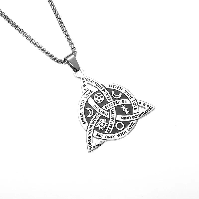 Norse Runes Celtic Knot Pendant: Stainless Steel Necklace for Men - Scandinavian Punk Gift