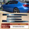 Glossy Black Carbon Fiber Side Skirts with Aero Surrounds for 12-19 BMW 3 Series F30 F31 MP Models.