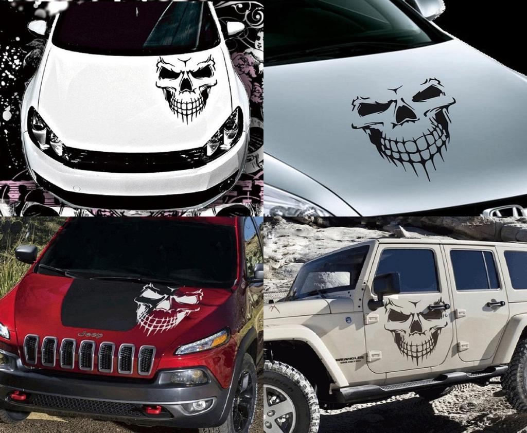 1 Pc Punisher Skull Head Car Sticker Featuring A Stylish Design For Ultimate Car Customization