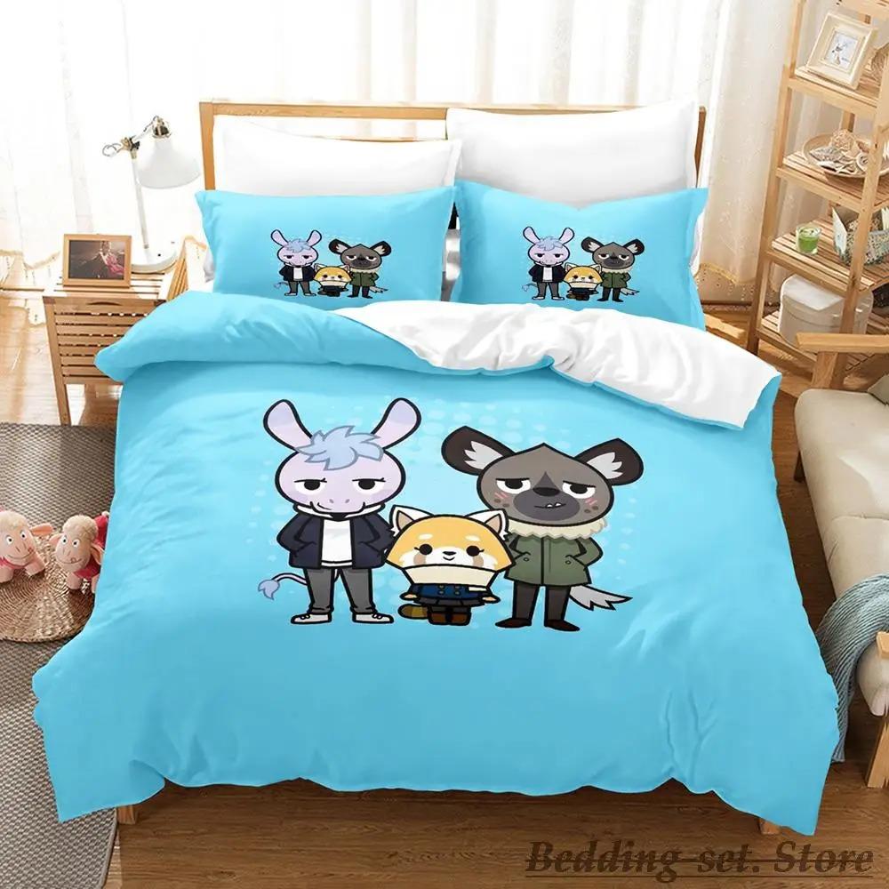 Aggretsuko Bedding Set Single Twin Full Queen King Size Bed Set Aldult Kid Bedroom Duvetcover Sets Anime Parure De Lit Bed