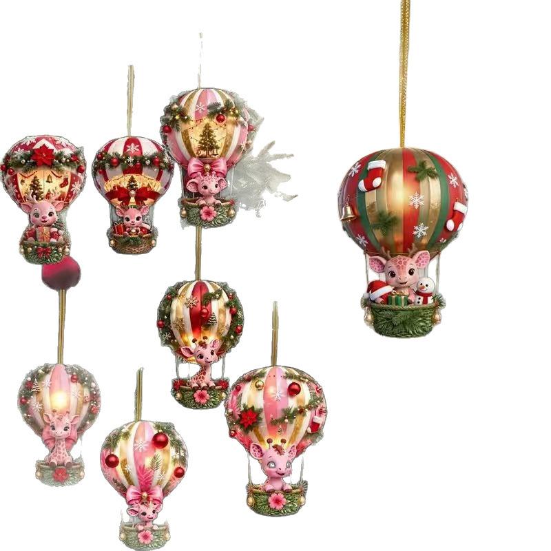 8Pcs 2D Cute Christmas Snowman Pendants Wood Cartoon Xmas Tree Hanging Ornament Diy Home New Year Party Atmosphere Decor Supply