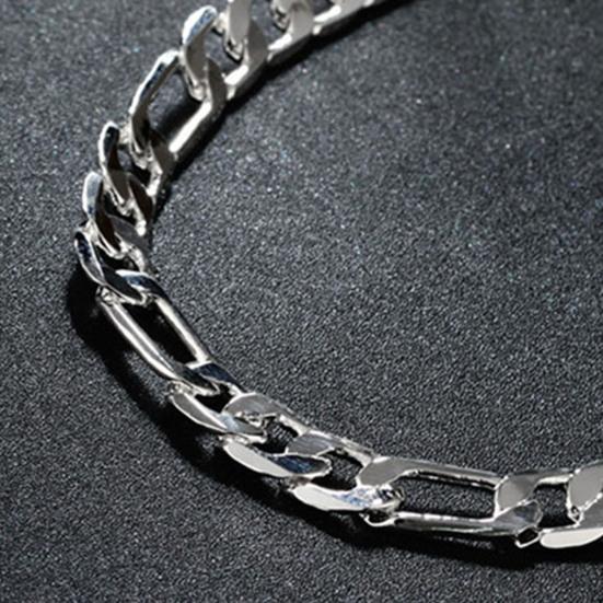 Unisex Bracelet Stainless Hollow Out Chain Solid Color Sturdy Construction Luster Punk Hip Hop Polished Birthday Gift Club Party Jewelry