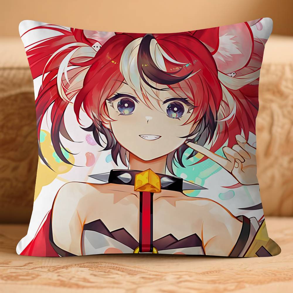 Anime H-Hakos B-Baelz-HololiveS Pillow Case Removable Washable Cushion Cover – All-Season Soft Linen