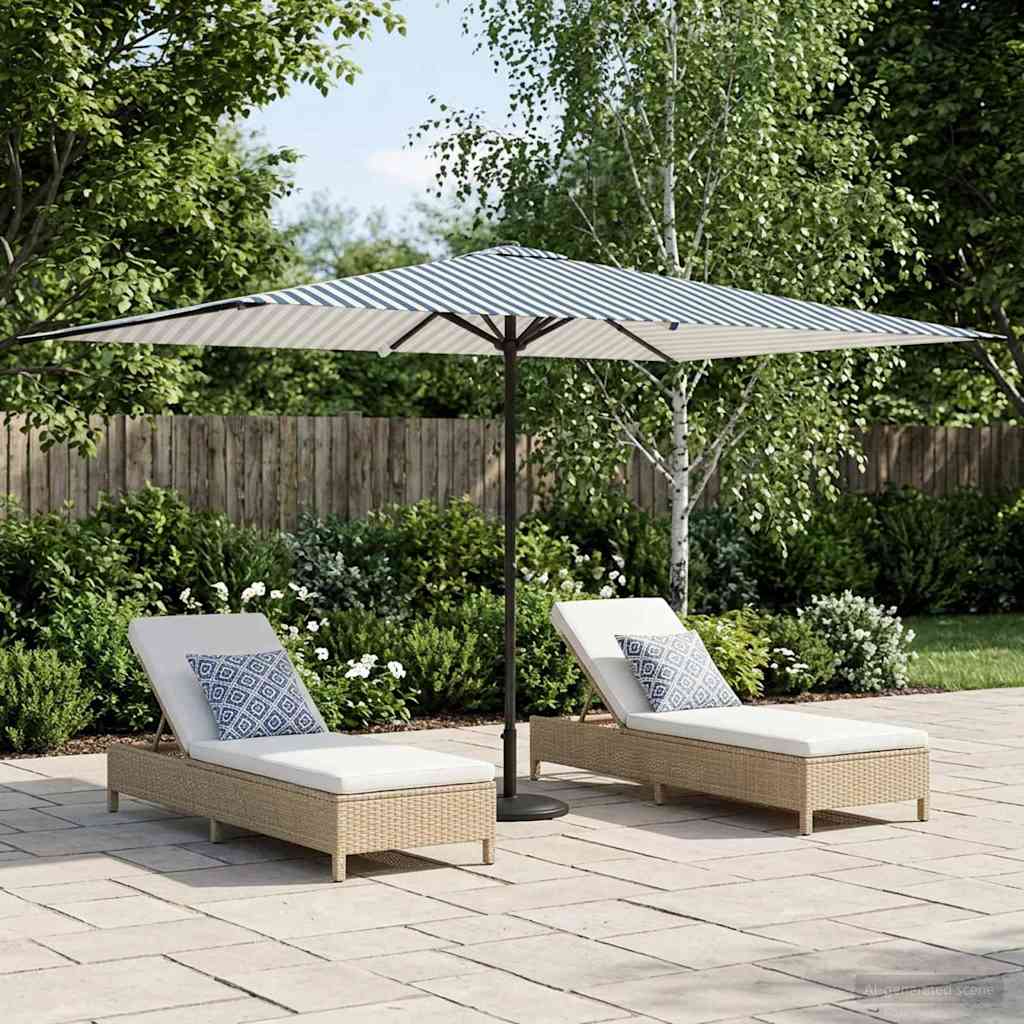 Garden Umbrella with Base 200 X 300 Cm Polyester Rectangular