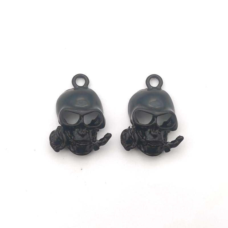 5pcs 19x25mm Rose Flower Skull Gothic Alloy Tibetan Pendants Antique Jewelry Making Small Pendant DIY Handmade Accessories