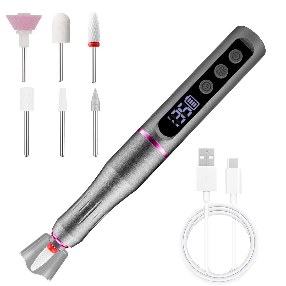 Portable Rechargeable Electric Nail Grinder for Polishing, Gel Removal, and Shaping