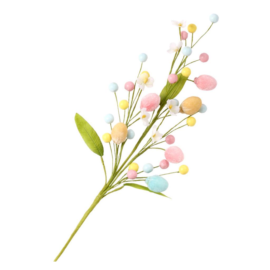 Artificial Easter Spray Vine with Pastel Easter Eggs and Berries Easter Egg Twig Branches Decorative Spring Floral Stems