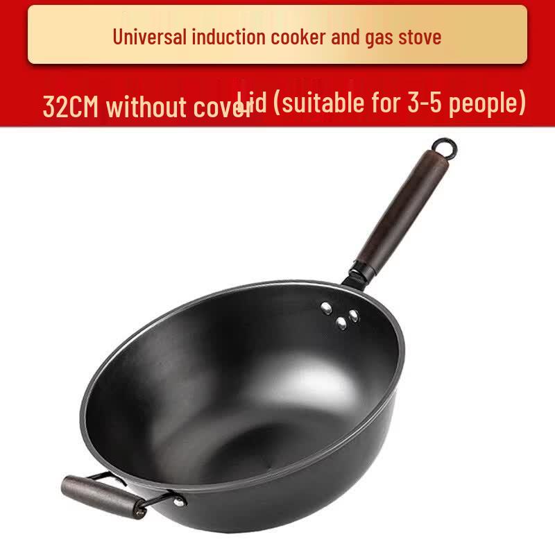 Zijin He s 32cm Coating-Free Non-Stick Wok (2-Pack)