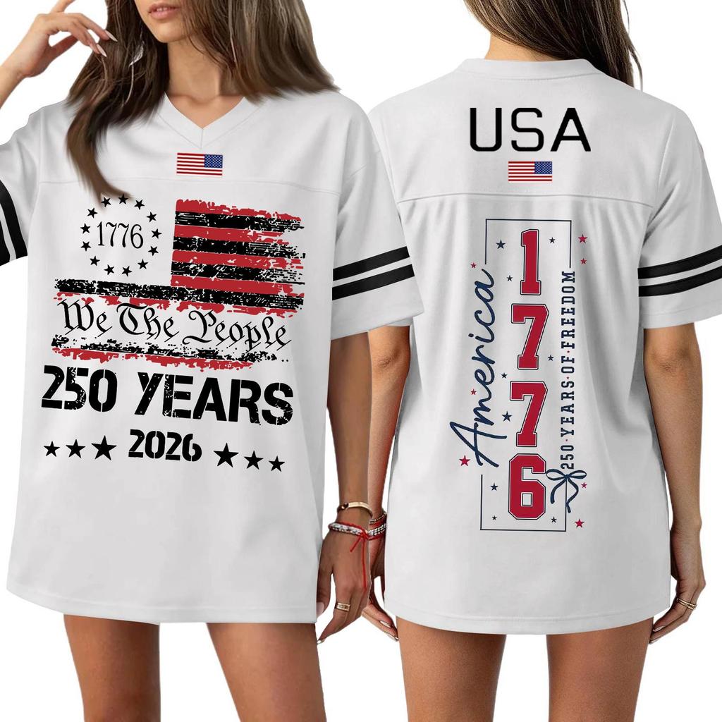 Womens Spring Tops 250 Years 2026 Graphic Tee Summer Shirts for Women Loose Fit Tshirts Shirts for Women Casual Style