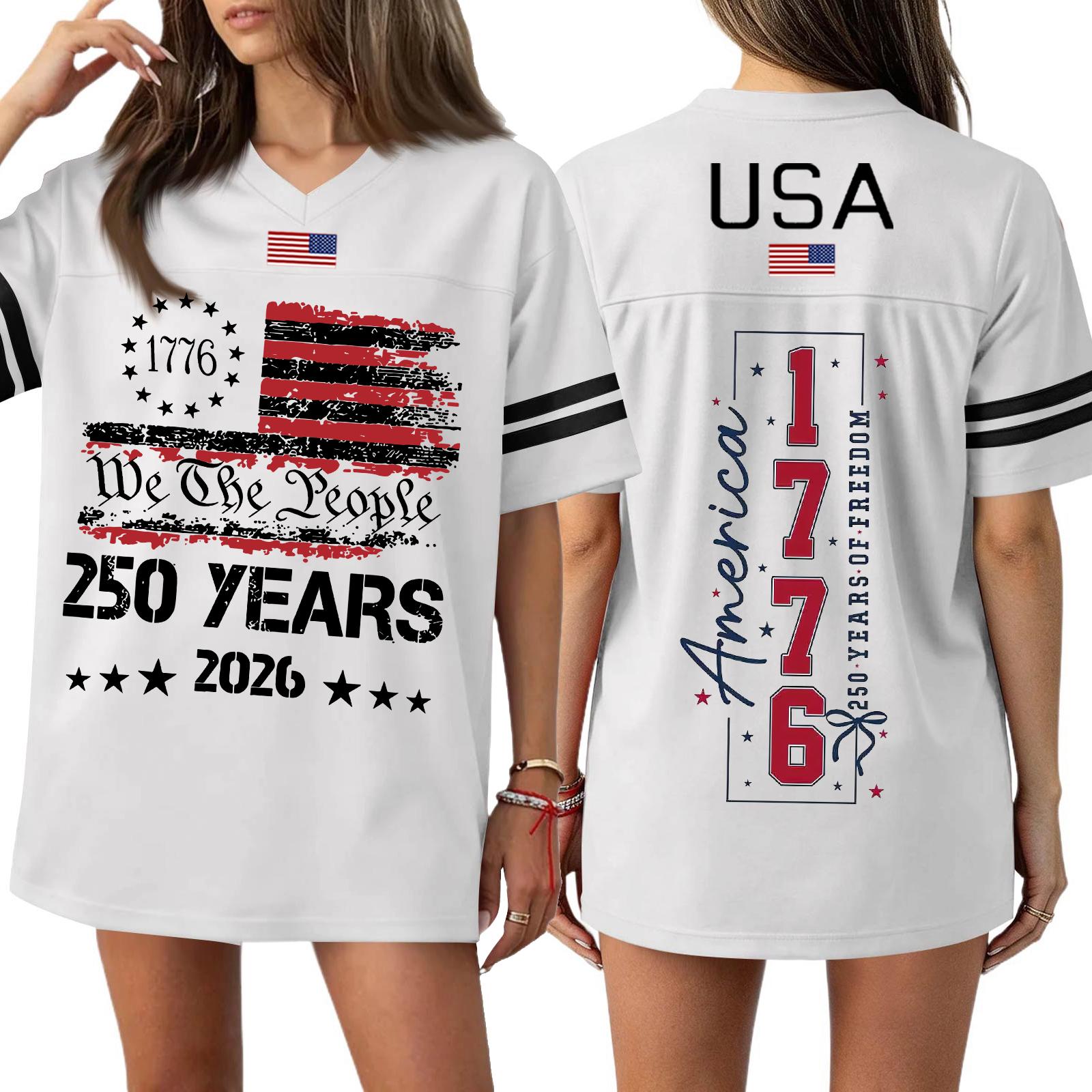 

Womens Spring Tops 250 Years 2026 Graphic Tee Summer Shirts for Women Loose Fit Tshirts Shirts for Women Casual Style XS білий