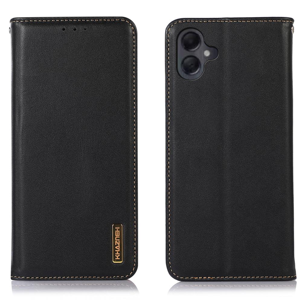 KHAZNEH For Samsung Galaxy A07 Case Wallet Genuine Cow Leather Phone Cover Nappa Texture