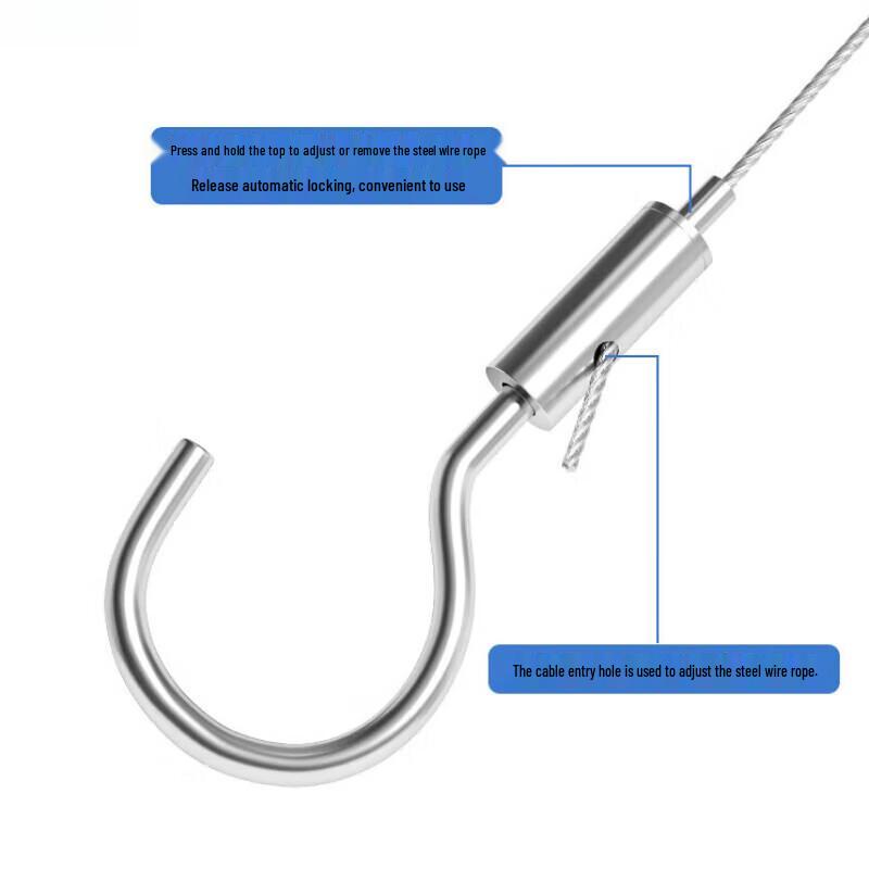 YISHUXIANG 304 Stainless Steel Adjustable Hanging Hook & 1.5mm Wire Rope Kit