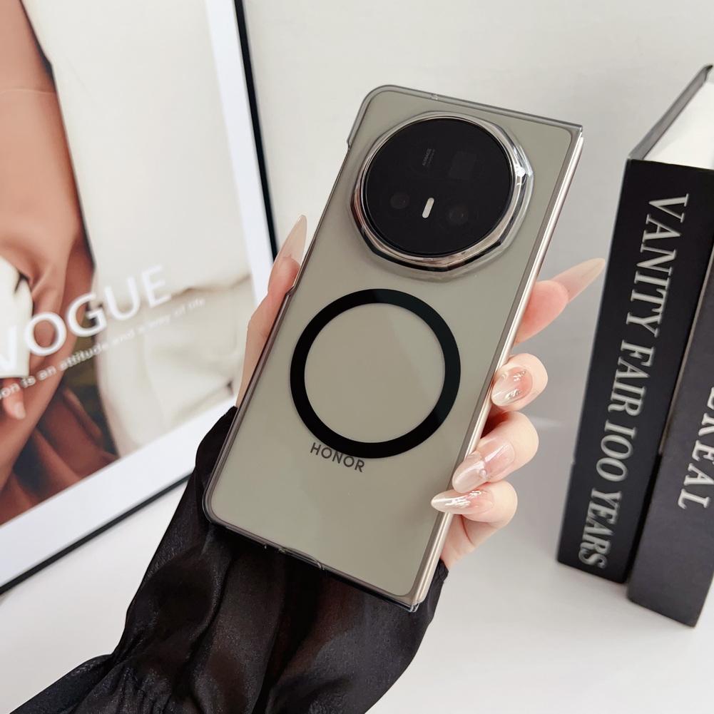 

Transparent and Translucent Magnetic Adsorption Ring Phone Case for Honor Magic V5 V3 All-inclusive Camera Protection Back Cover Honor magic v5