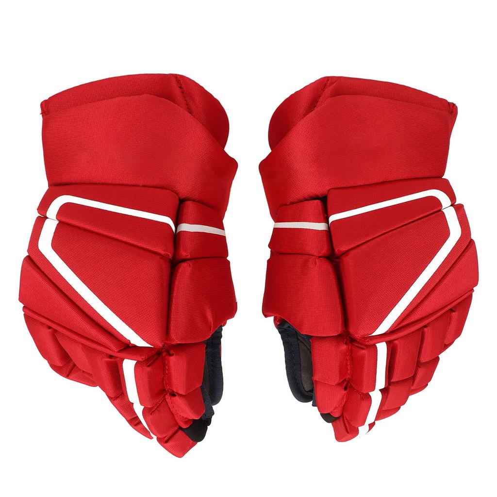 1 Pair Red Ice Hockey Gloves Hand Protection Adult Ice Hockey Gloves for Roller Skating 8 inches