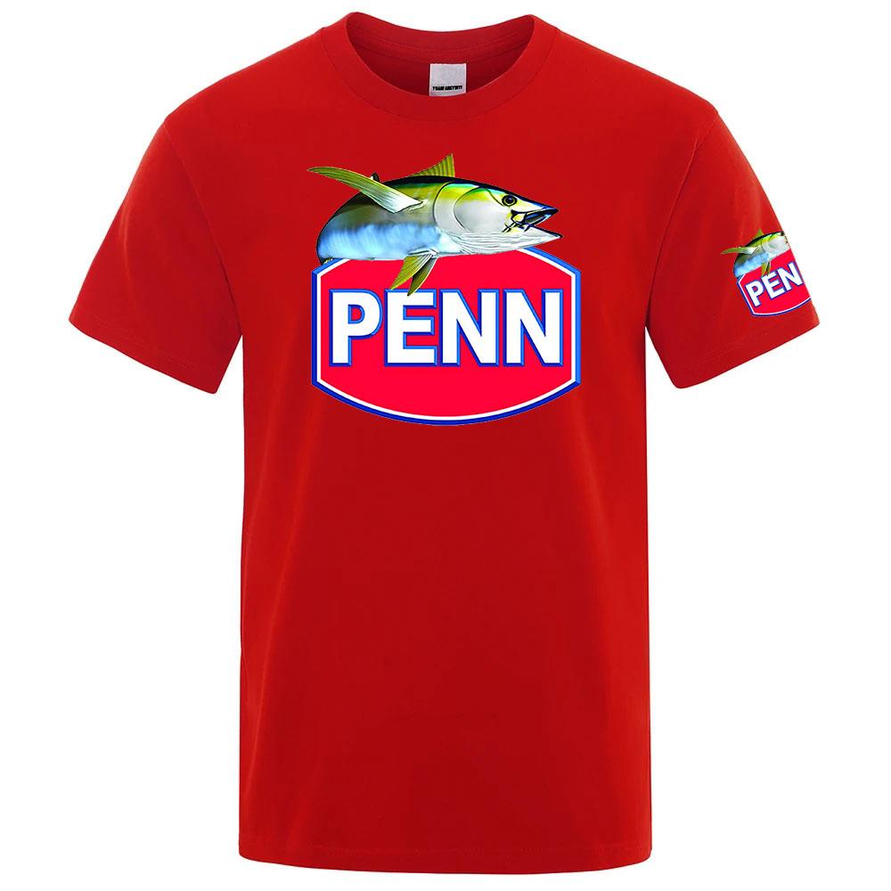 26 Penn Fishing Logo Print New Unisexs Fashion Shortsleeved Tshirts Trendy Simple Versatile Shortsleeved Quickdry Tshirts