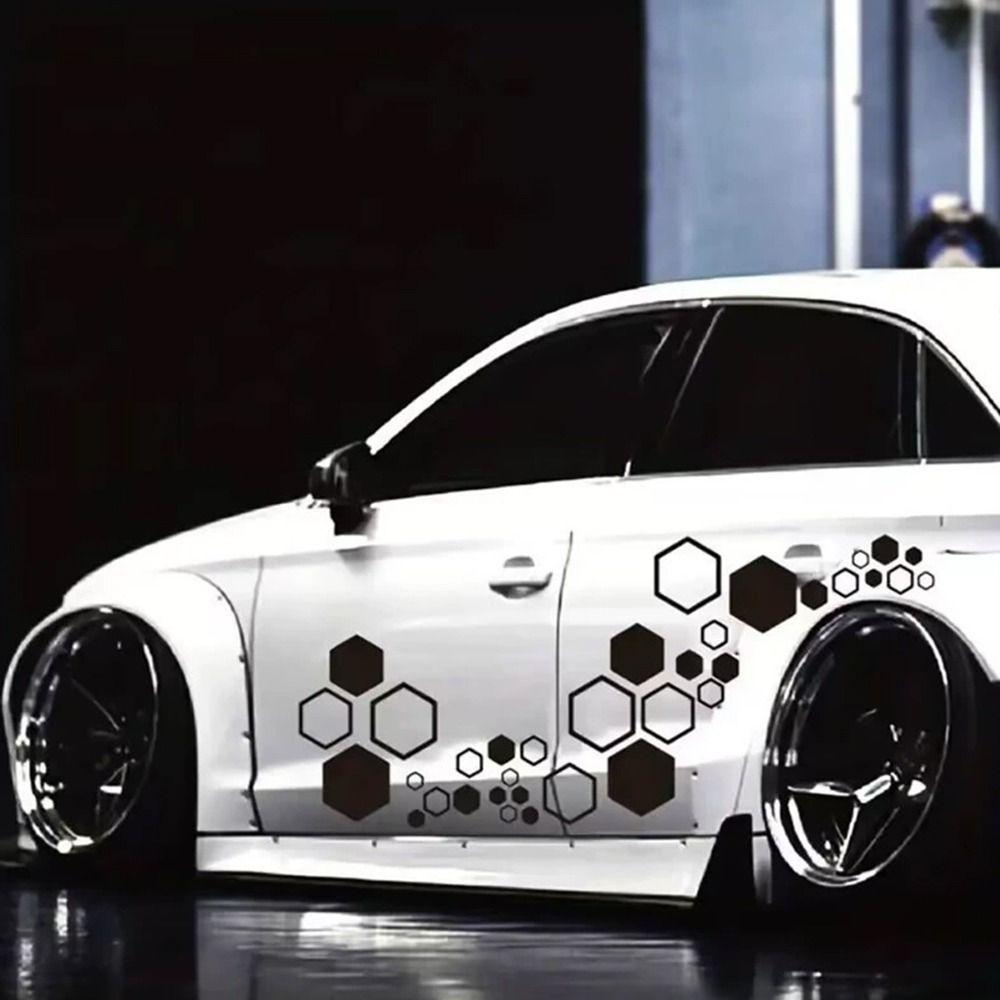 Waterproof Car Modification Car Decals Trims DIY Universal Vinyl Hexagon Honeycomb Decals Car Decorative Stripes