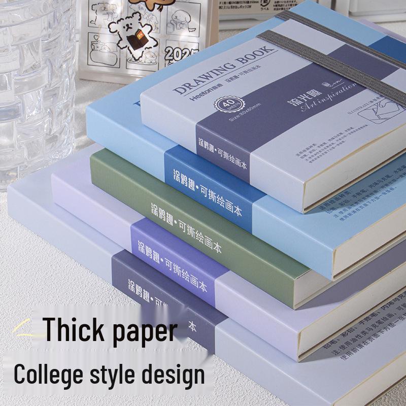 Tearable Art Portable Watercolor & Acrylic Sketchbook - Ultra-Thick, Professional Painting Book for Students
