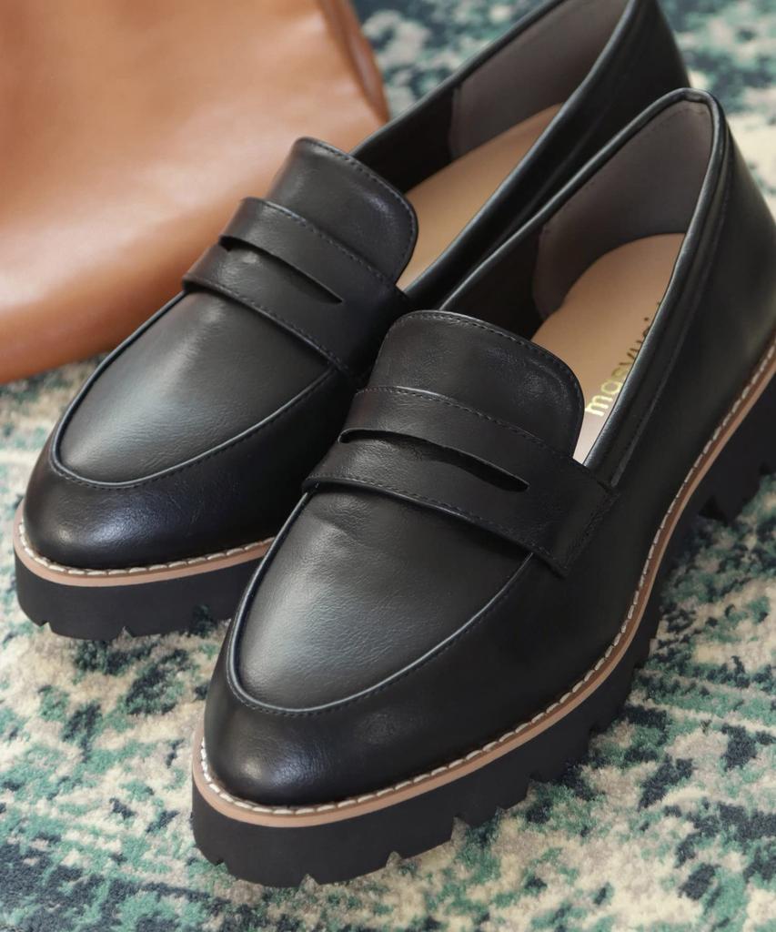 Masyugirl 4E Wide Thick Sole Loafers for Women Black [Sest] 26.0cm mg4006-4e-BLK-260