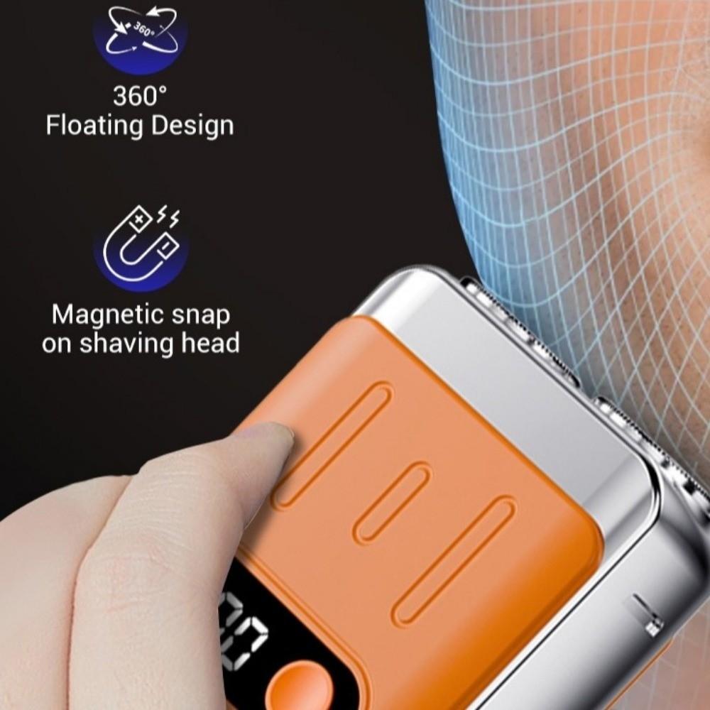 Rechargeable Electric Shaver Dual Head Men's Beard Trimmer Mini Rotary Razor  Travel