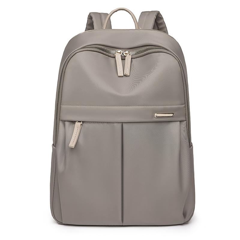 Daily Large Capacity Travel School Backpacks Ladies Pure Color Shoulder Knapsacks Nylon Zipper Shopping Rucksacks