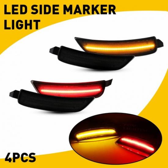 Front+Rear Smoked Lens Amber+Red Marker Side Lamp For Miata 2016- MX-5 Mazda