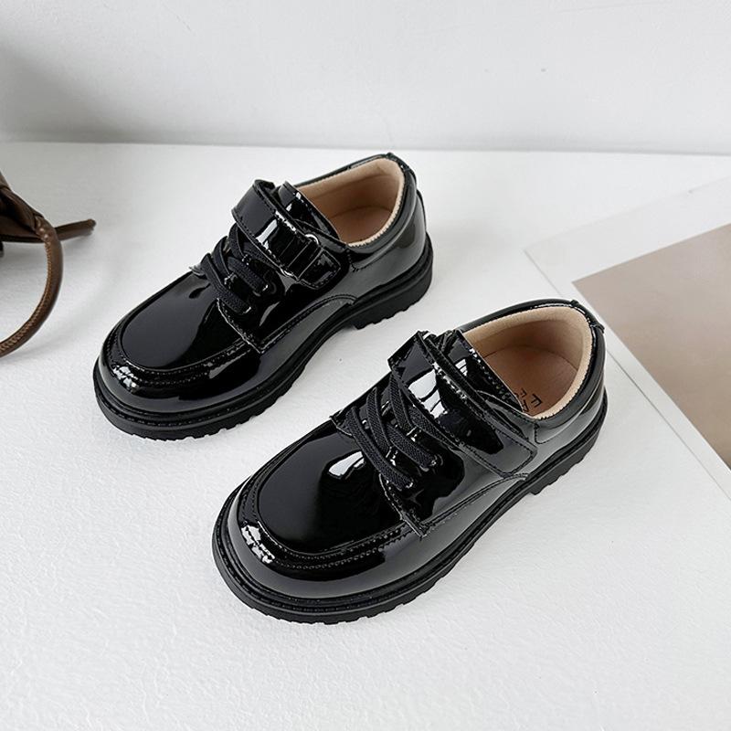 Vintage Classic Boys Leather Shoes Soft Sole Children's British Style Boys Show with Suit Black Shoes