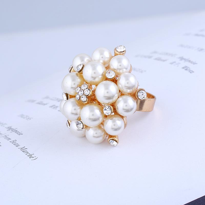 Elegant Floral Diamond Knuckle Ring - Adjustable Retro European Style