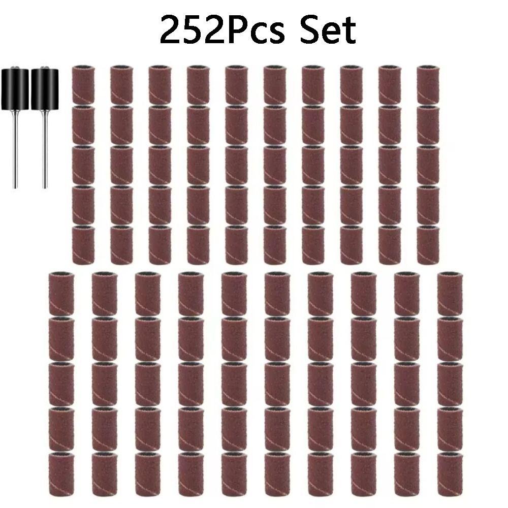 

252Pcs Set Foot Care Sanding Drums Set Polishing Nail Sand Cap Durable Grinding Ring Abrasive Tools 252pcs set