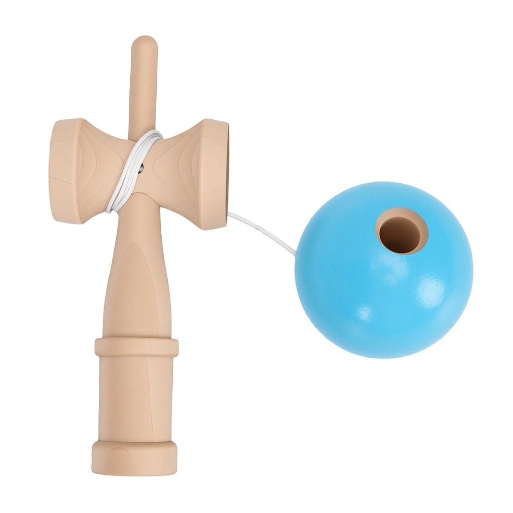 Wooden Kendama Skill Toy Hardwood Cup and Ball Game for Hand Eye Coordination Outdoor Activity Blue