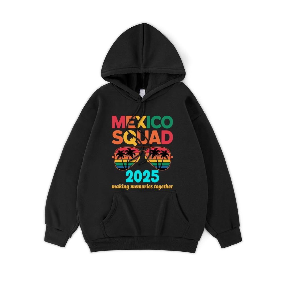 Mexico Squad Letter Printed Hoodie Women Casual Pocket Hooded Winter Sweatshirt Basics Sporty Womans Clothing