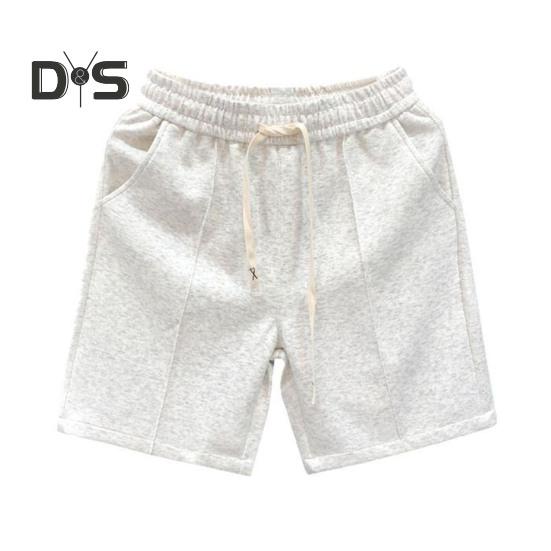 Men Sports Shorts with Elastic Waist Straps Summer Casual Shorts Leisure Work Beach Vacation Solid Color Shorts