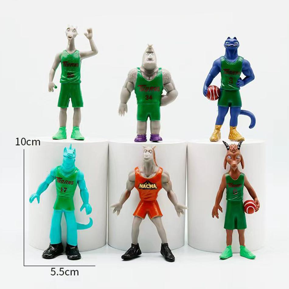 

6Pcs/Kit Latest Movie GOAT Statues Animal Miniature Basketball Dream Goat Action Figures POLYVINYL CHLORIDE Plaything Animation Periphery Celebration