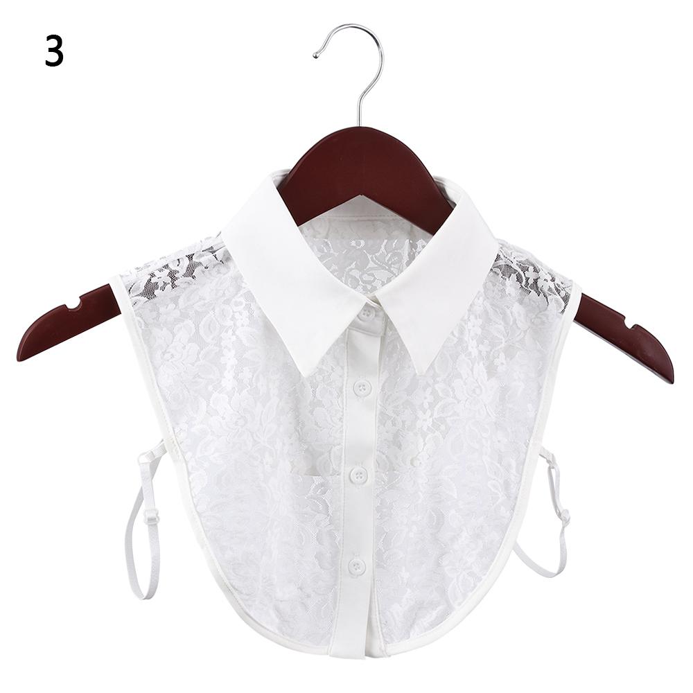 Classic Women Cotton Lace Fake Collar Vintage Detachable Clothes Accessories Lapel Blouse Top Shirt Collar False Collar DropShip