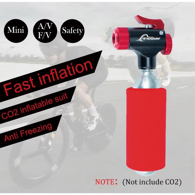Ctrepower Portable Bicycle Air CO2 Pump Tire Inflator For Schrader & Presta Adapter MTB Road Bike Aluminum Alloy Automatic Pump