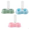 Double Bowl Feeder with Drinking Bottle Smooth Convenient Easily Clean Lightweight Water