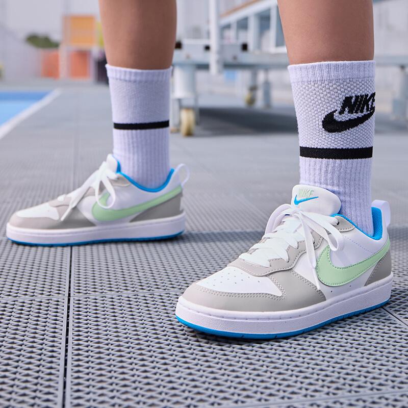 Nike Court Borough Low Recraft GS Light Iron Ore Vapor Green Kids Sneakers Grey White Photo-Blue DV5456-005