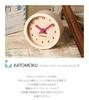 KATOMOKU Mini Clock, Round, Red, Wood, Beach, Km-26