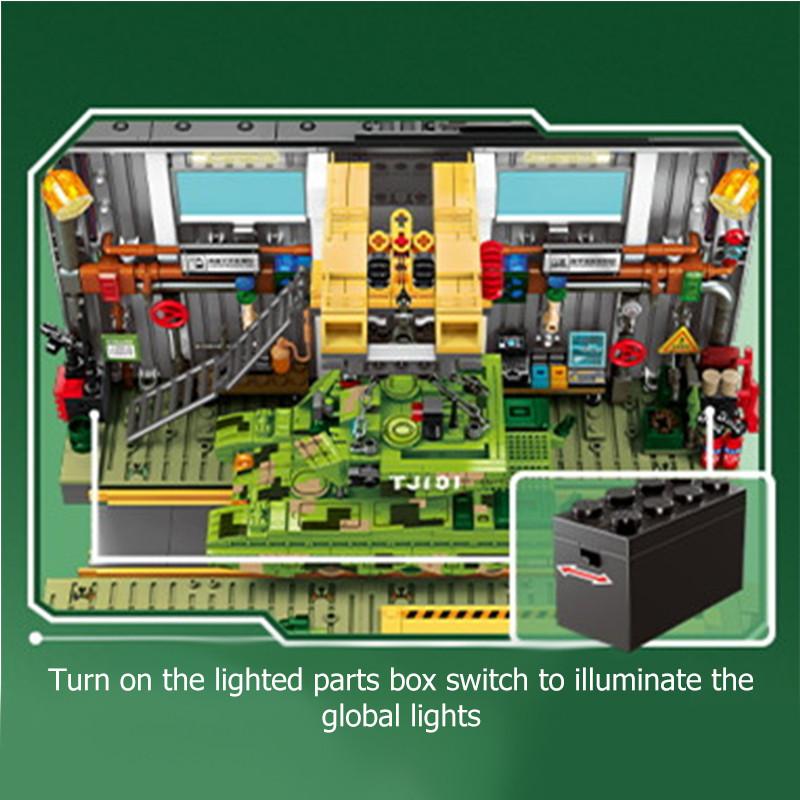 SEMBO 950pcs Main Battle Tank Assembly Plant Building Blocks Kits MOC Military Series Car Model Bricks Birthday Gifts Boys Toys