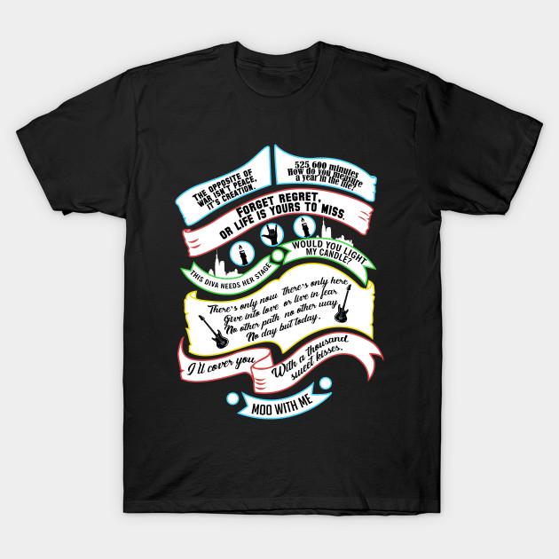 Men Black Print T-shirt Rent Musical. Best Quotes. No-Cut Transfer Paper Print Cotton Tshirt S чёрный