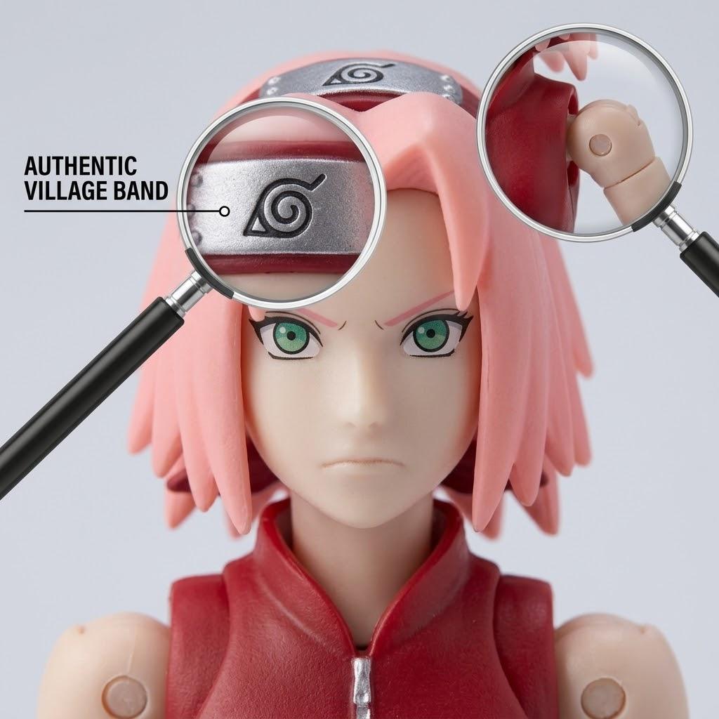 Anime Helden Naruto Shippuden Sakura Haruno Actionfigur - 16,5 cm Bewegliche Spielzeugfigur mit austauschbaren Händen und Zubehör